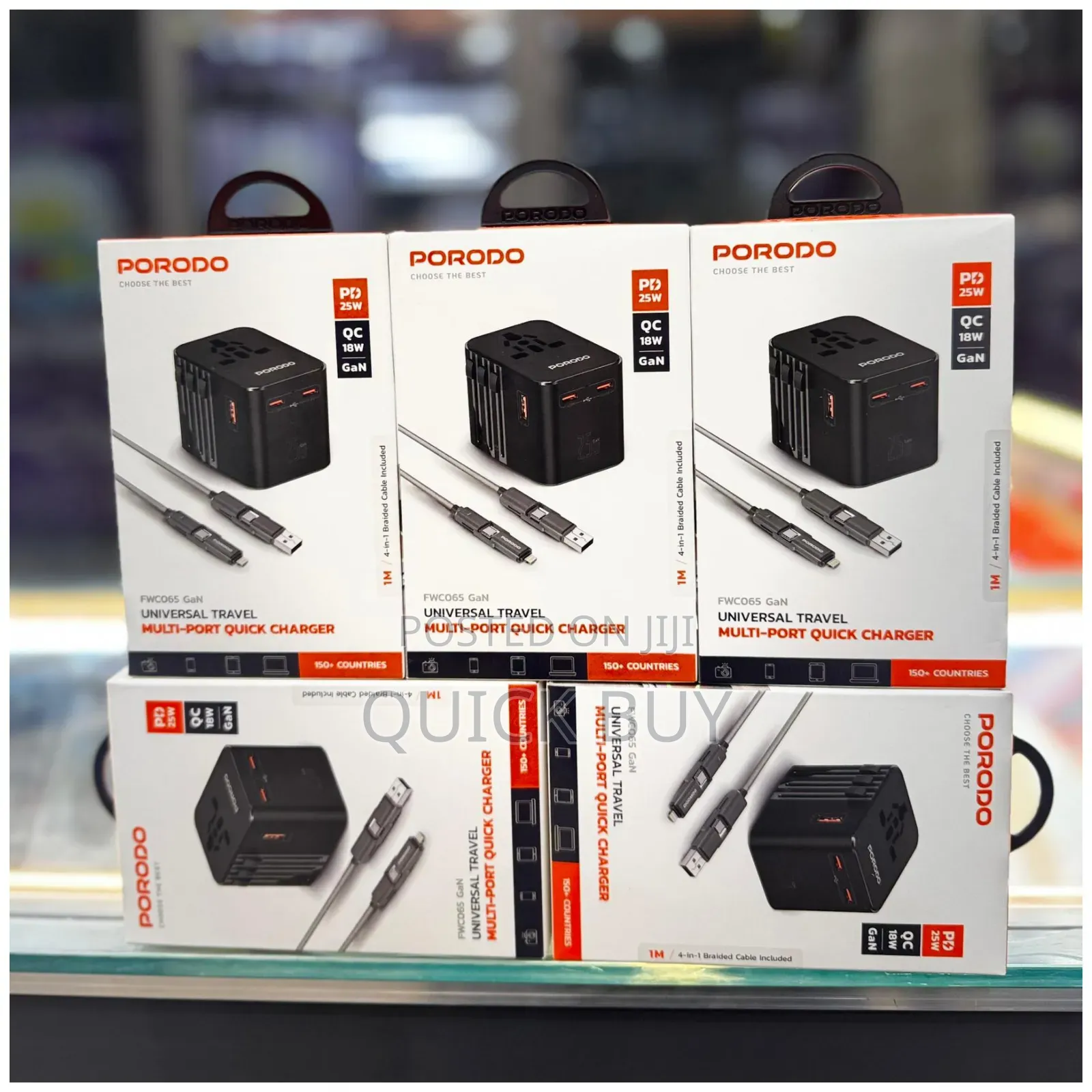 Porodo 25w Universal Travel Multi Port Quick Charger