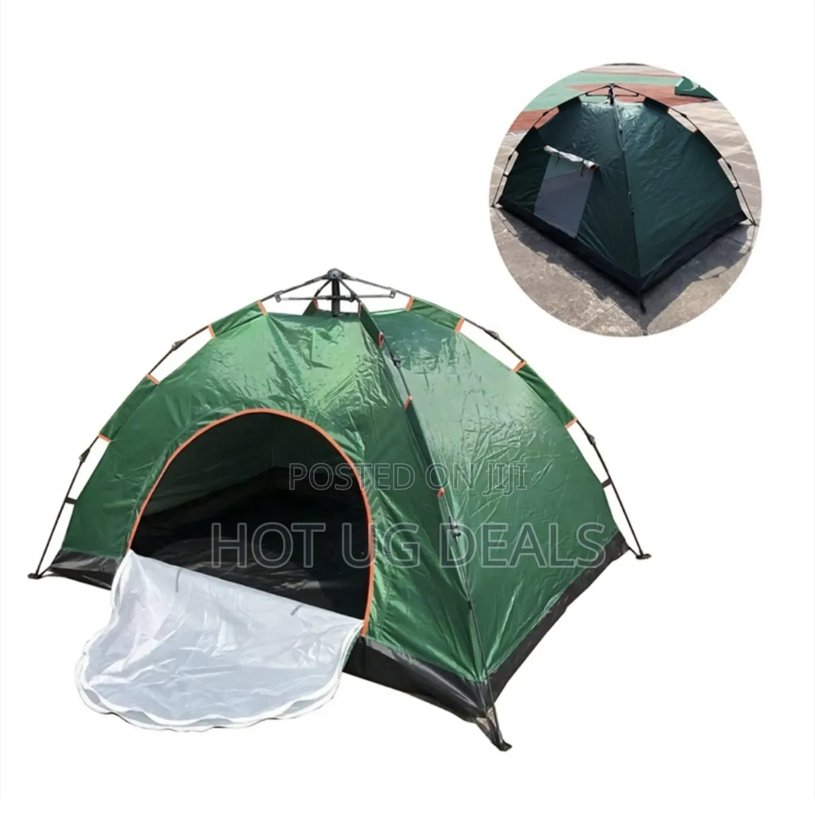 Portable Family 1-2 Person Camping Tent - Green