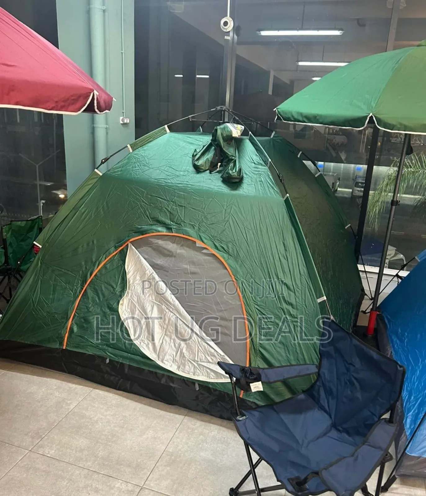 Portable Family 1-3 Person Big Camping Tent - Green