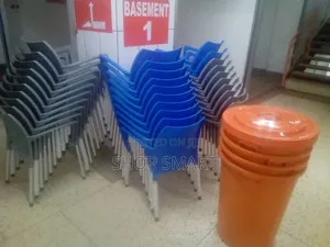 Photo - Grey/Blue/Coffee Brown Plastic Chairs