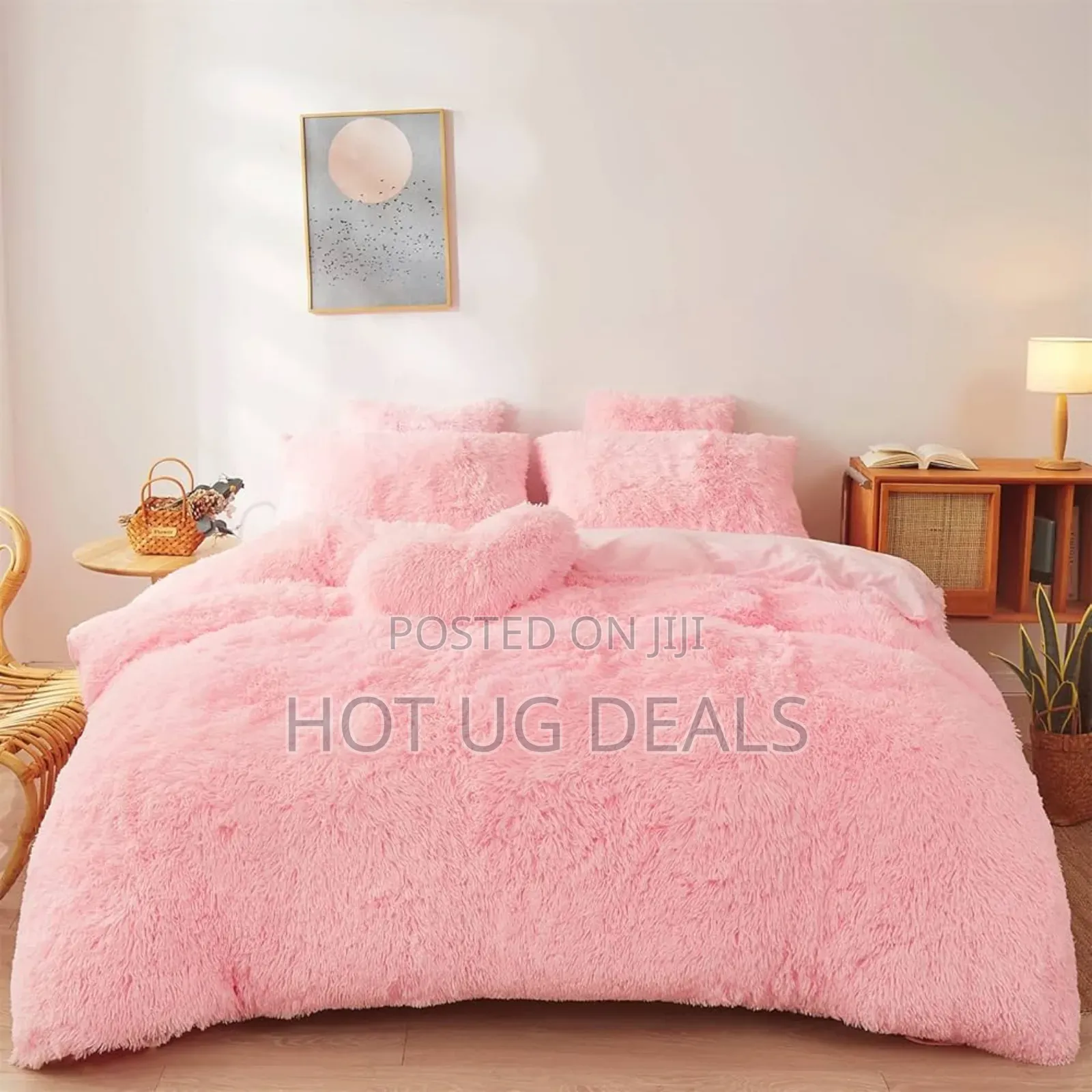 6x6 Shaggy Duvet Set With Bedsheet 2pillowcases 2 Cushions