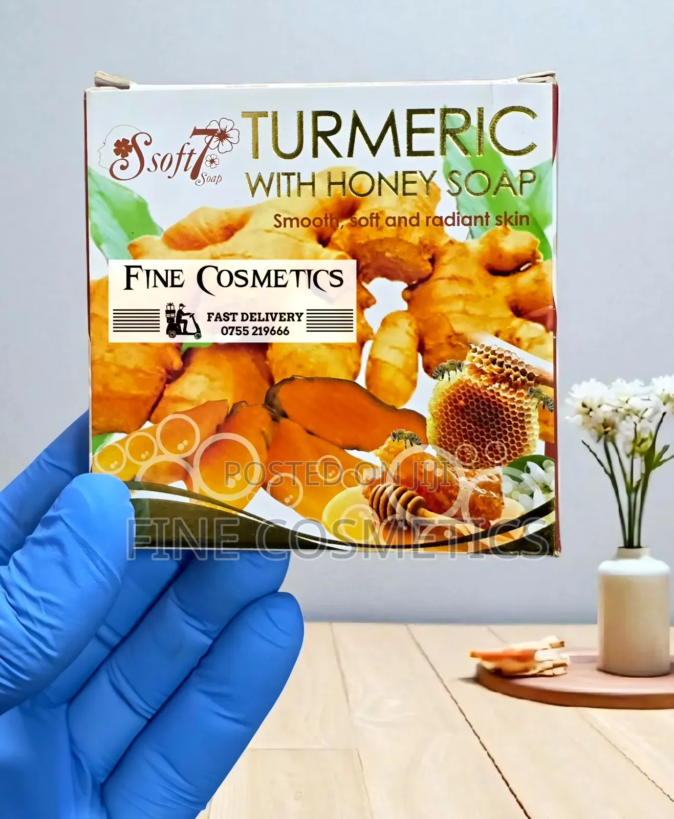 3pcs, S Soft7 Turmeric Luxurious Soap With Honey, K Brothers