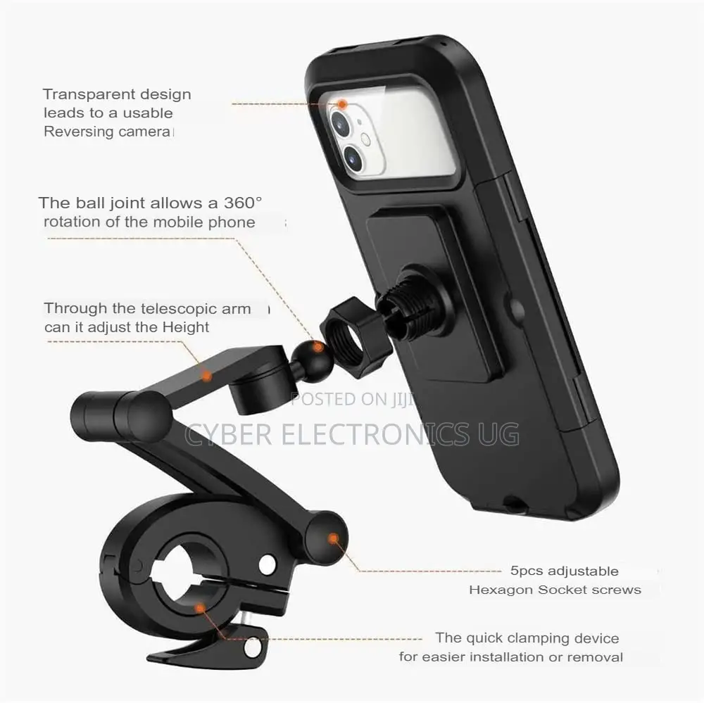 Bike Phone Mount Waterproof Holder 360 Rotation Phone Case Protector
