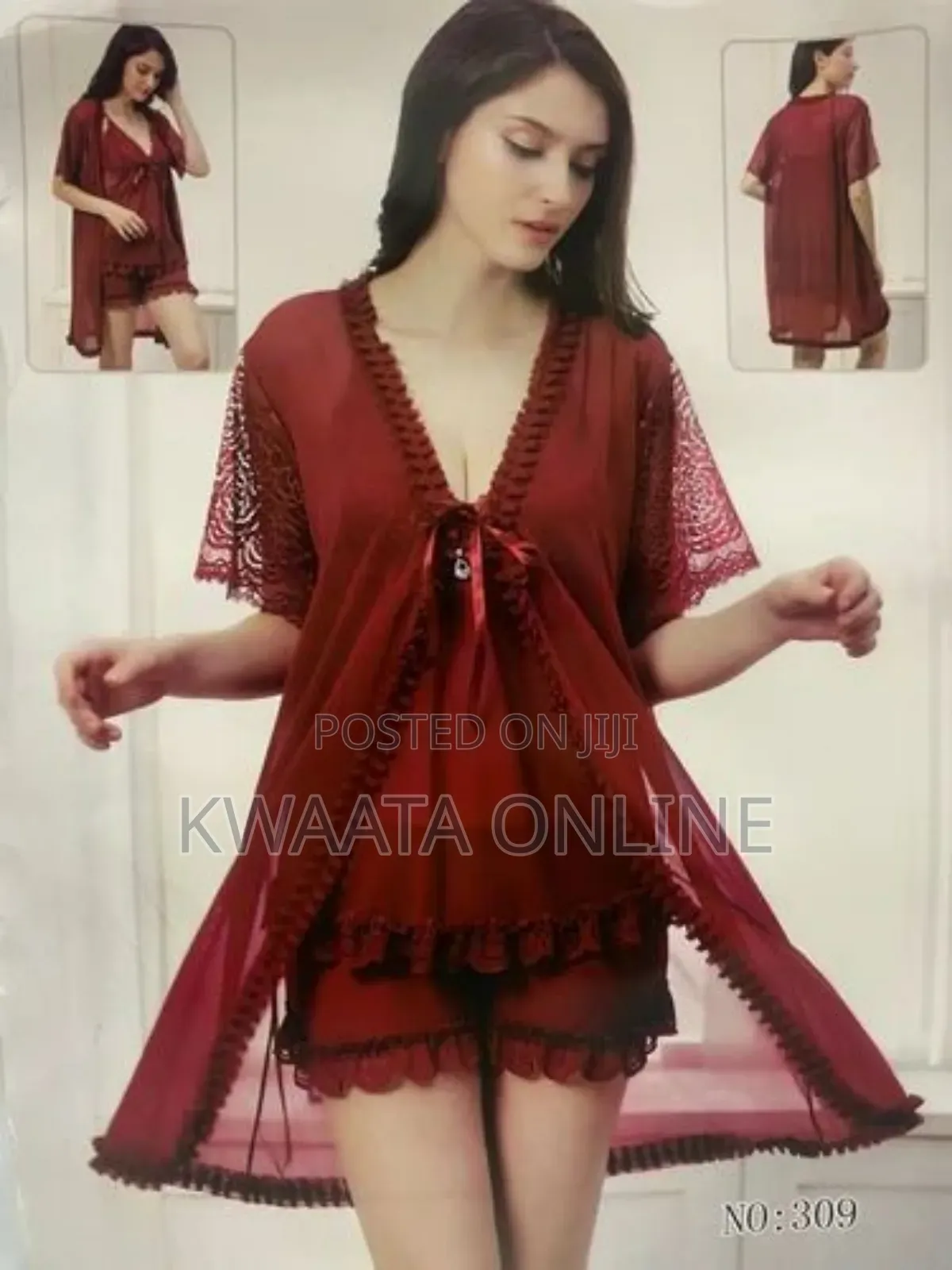 3pc Honeymoon Lingerie With Shorts(Gown+Nightie+Shorts)