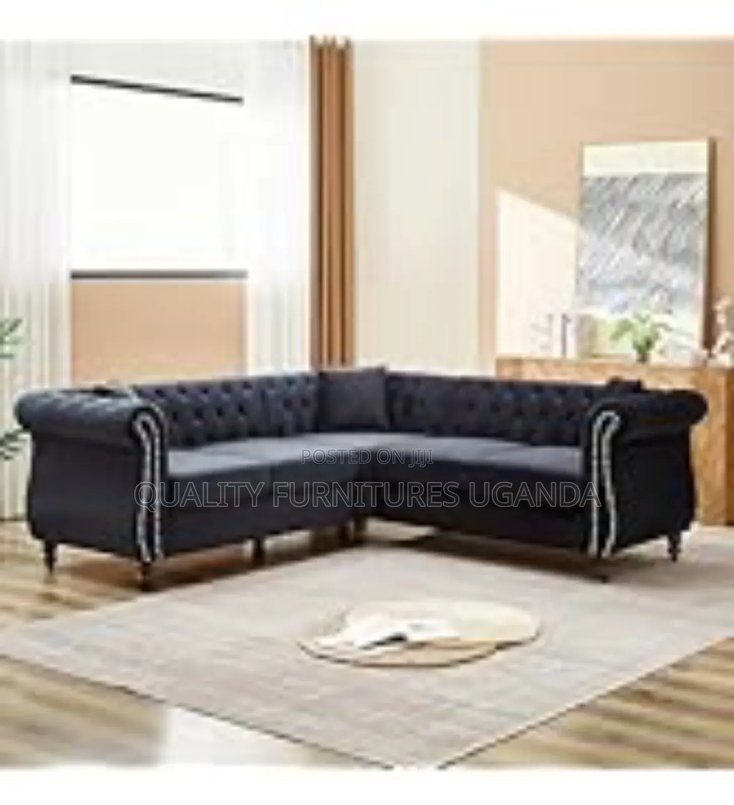 Green L Chesterfield Sofa Set