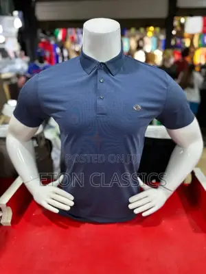 Photo - Blue Rubber Men's Original Silk Collar T Shirts