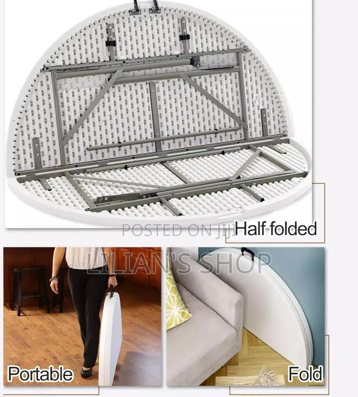 Round, Portable Picnic Table Camping Table