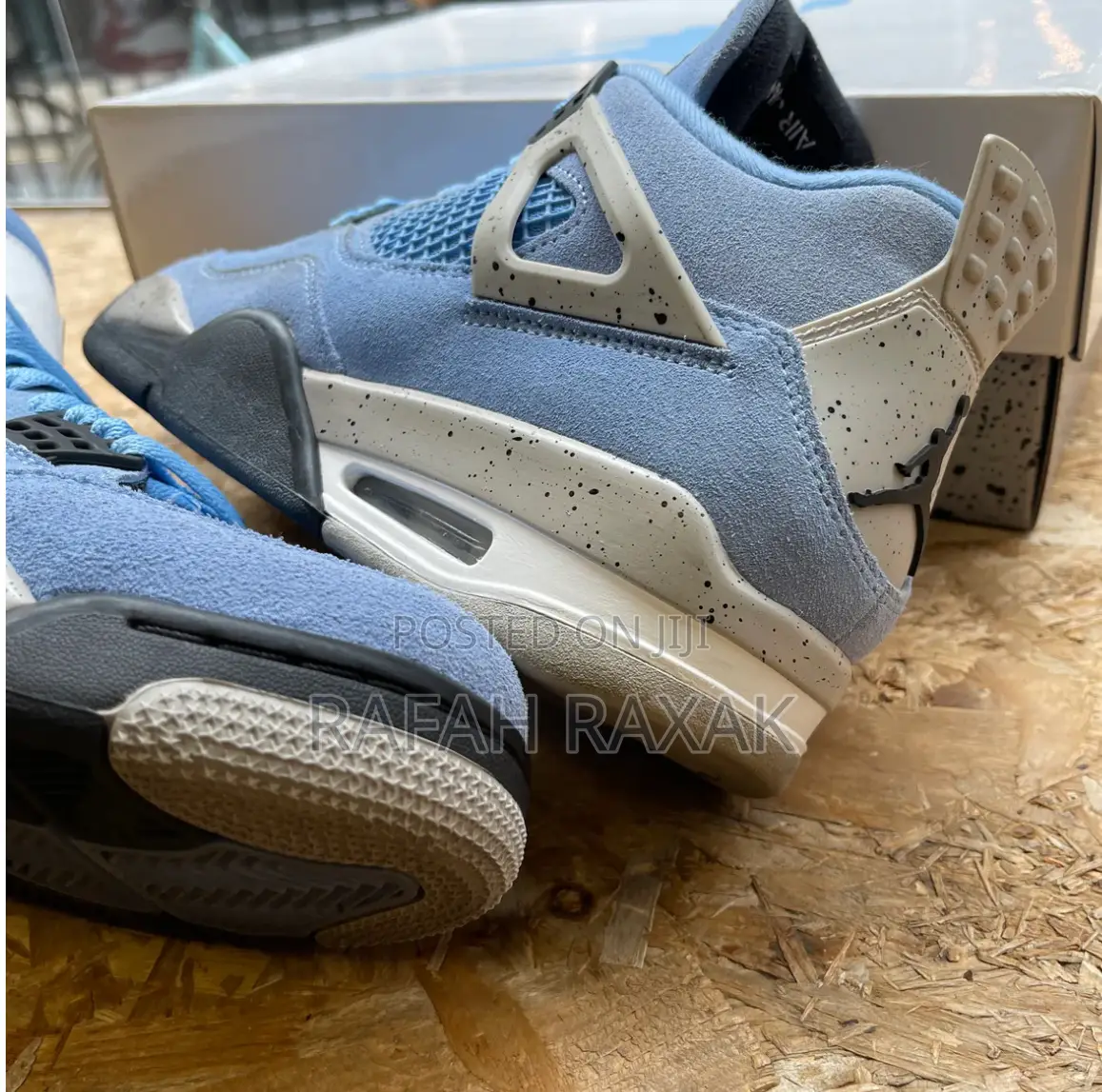 New Light Blue Suede Air Jordan 4 Retro Sneakers