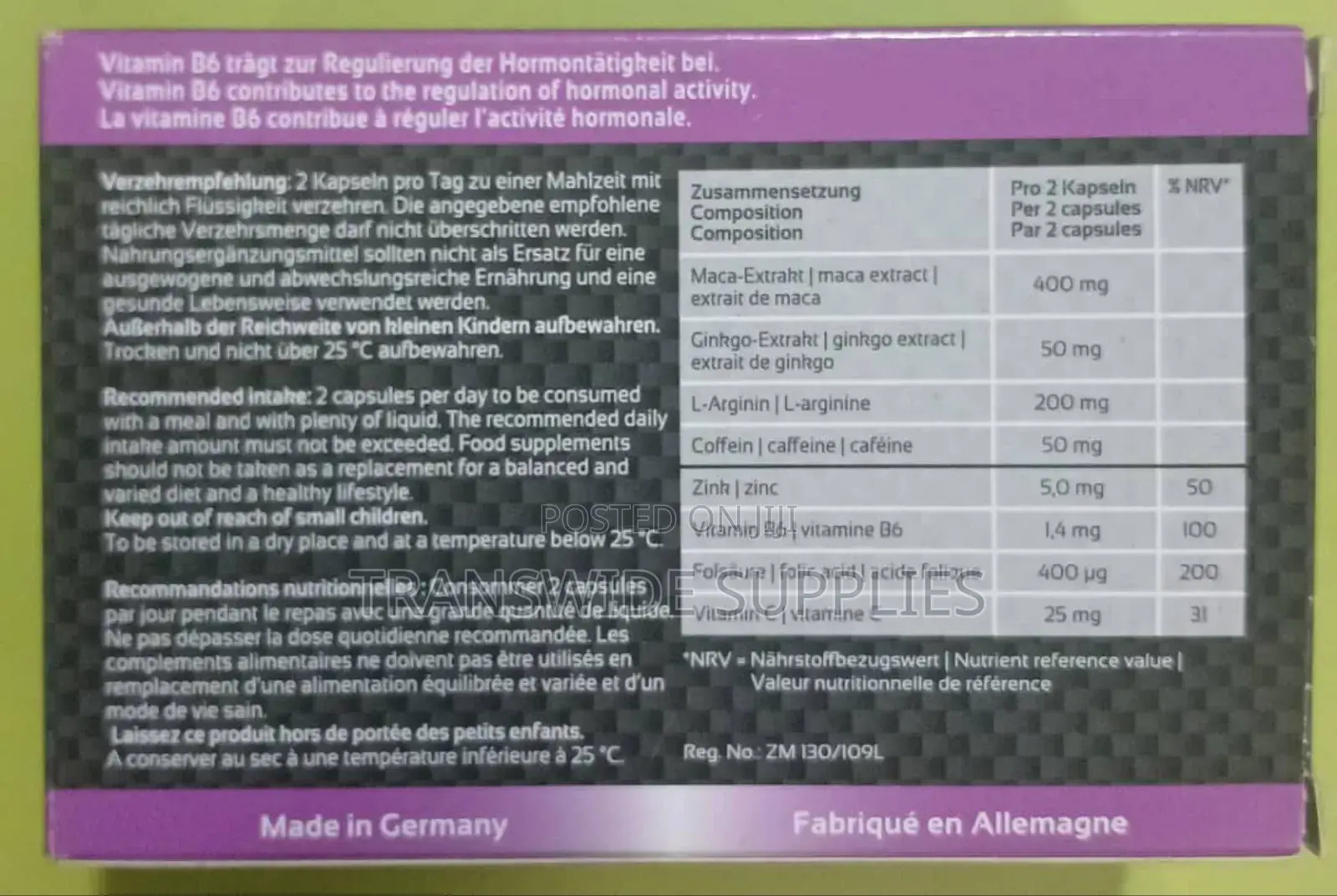 Germany Man Active Capsules 60s - For Energy Performance