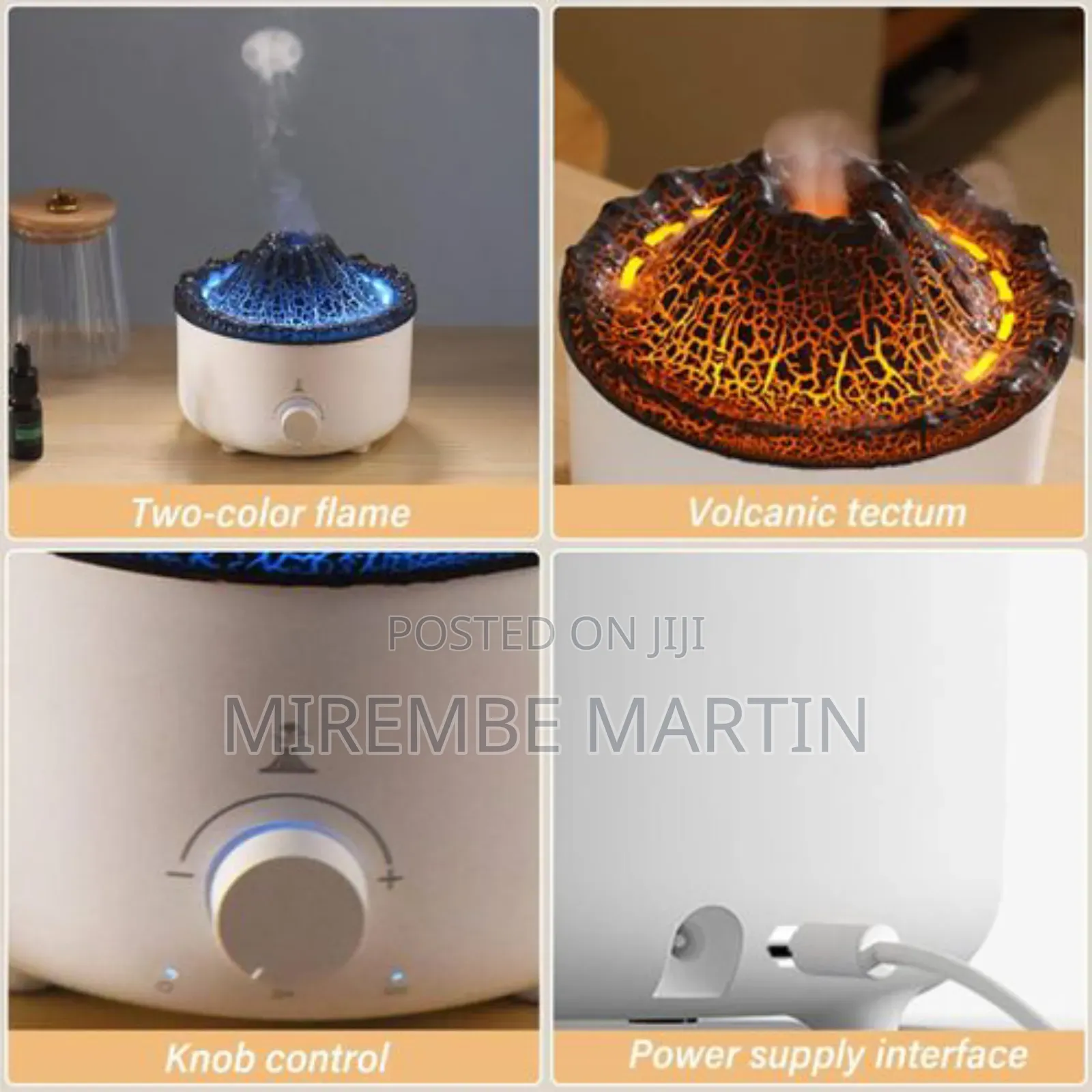 Sonifer , 560ml Water Tank Volcano Flame Diffuser,