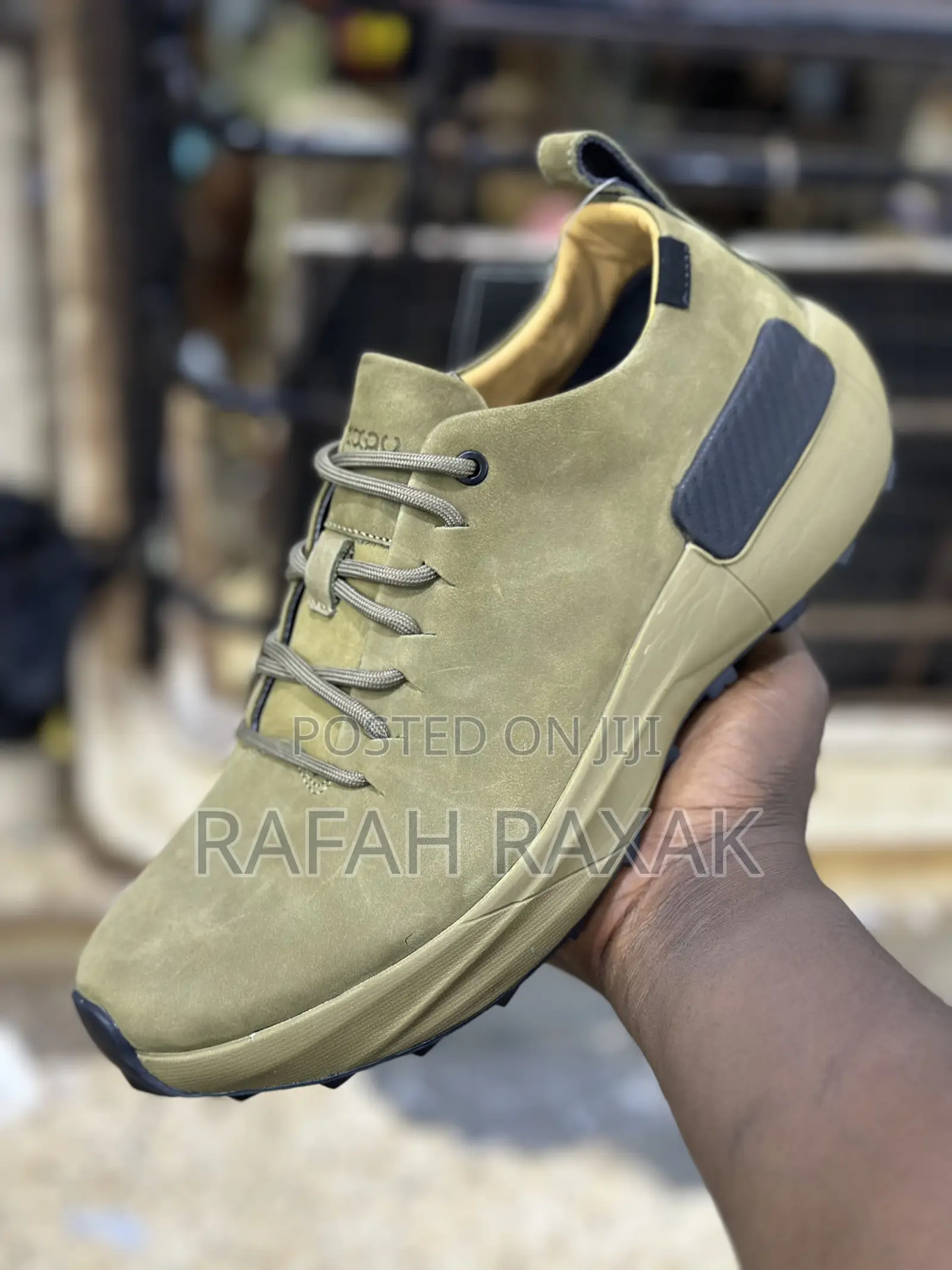 Men’S Super Classic Green Ecco Smart Casual Leather Sneakers