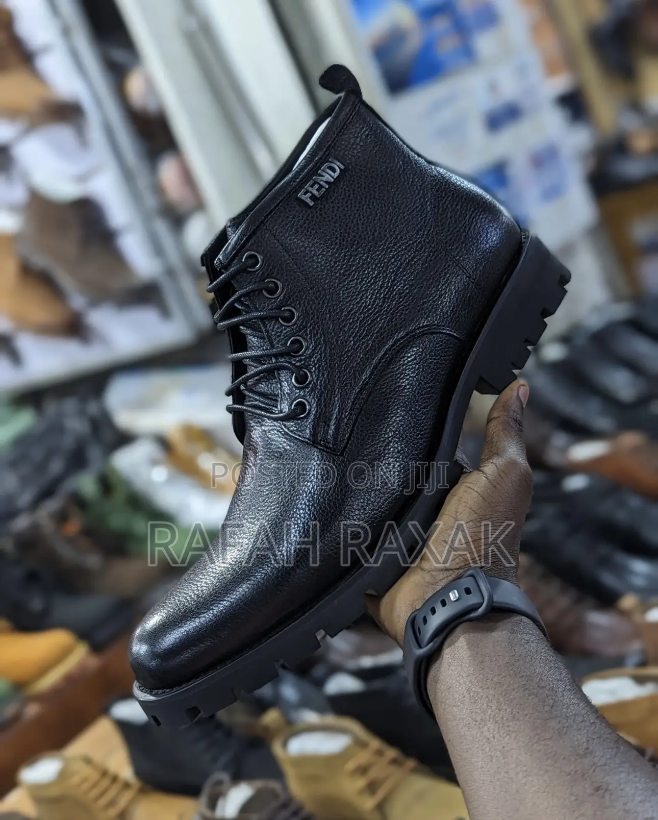 Men’S Classic Black Fendi Formal/Gentle Leather Boots