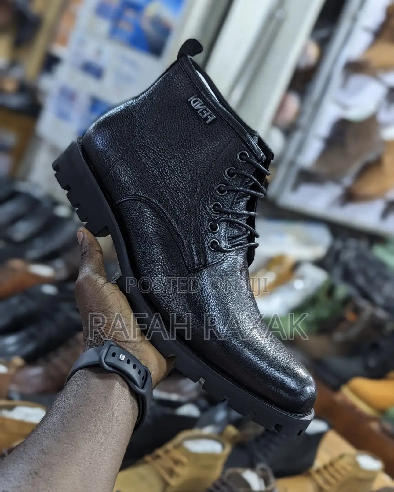 Men’S Classic Black Fendi Formal/Gentle Leather Boots