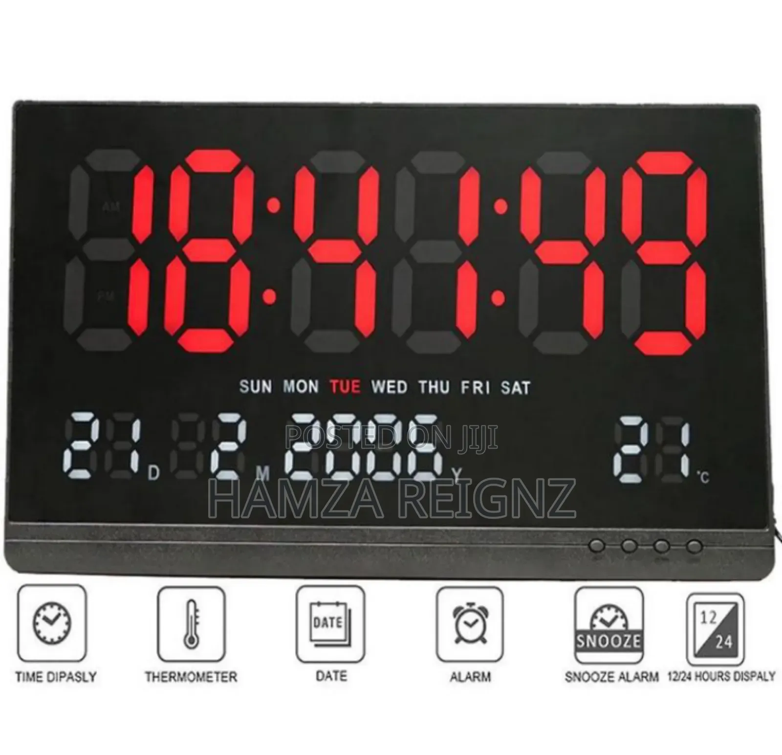 Led Digital Clock With Temperature Date Week Display
