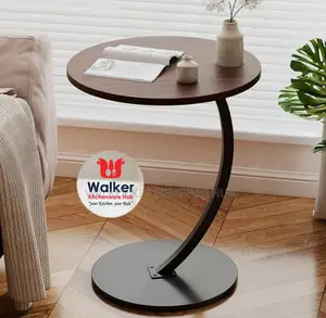 C-Shaped Coffee Round Side Sofa Table