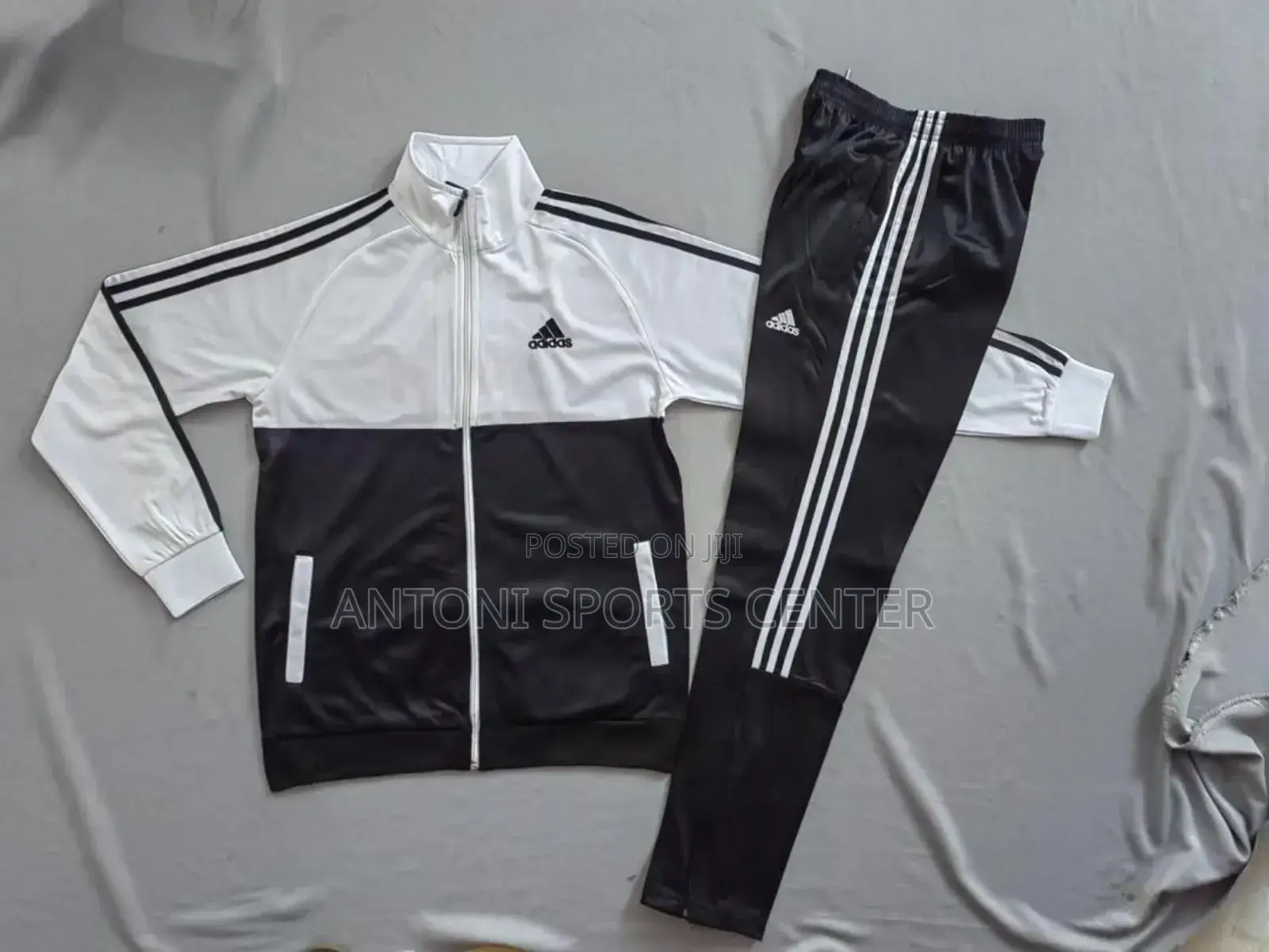 Gray With Black Color Original Track Suit Adidas