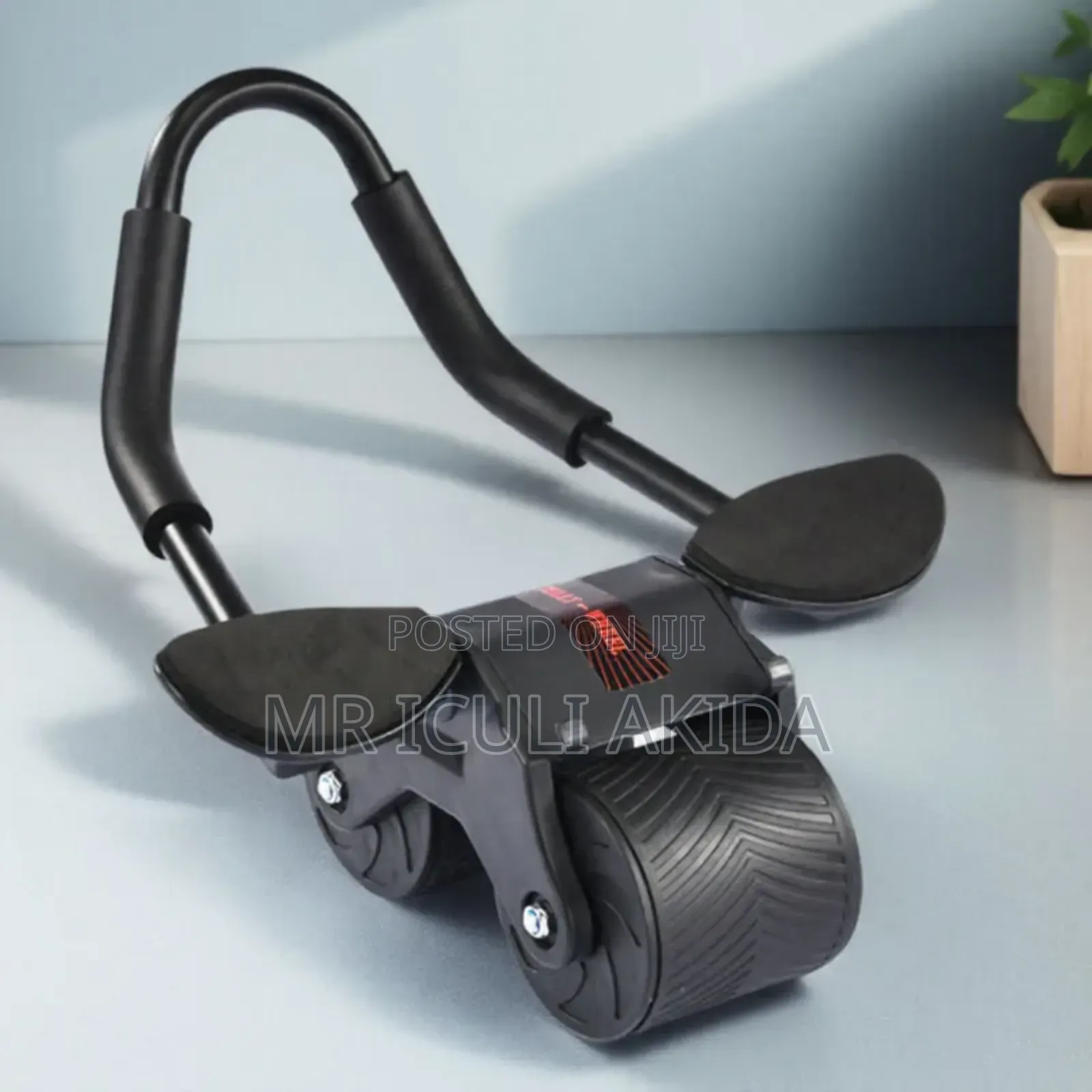 Black Double Wheel Abdominal Muscle Workout Ab Rebound Wheel