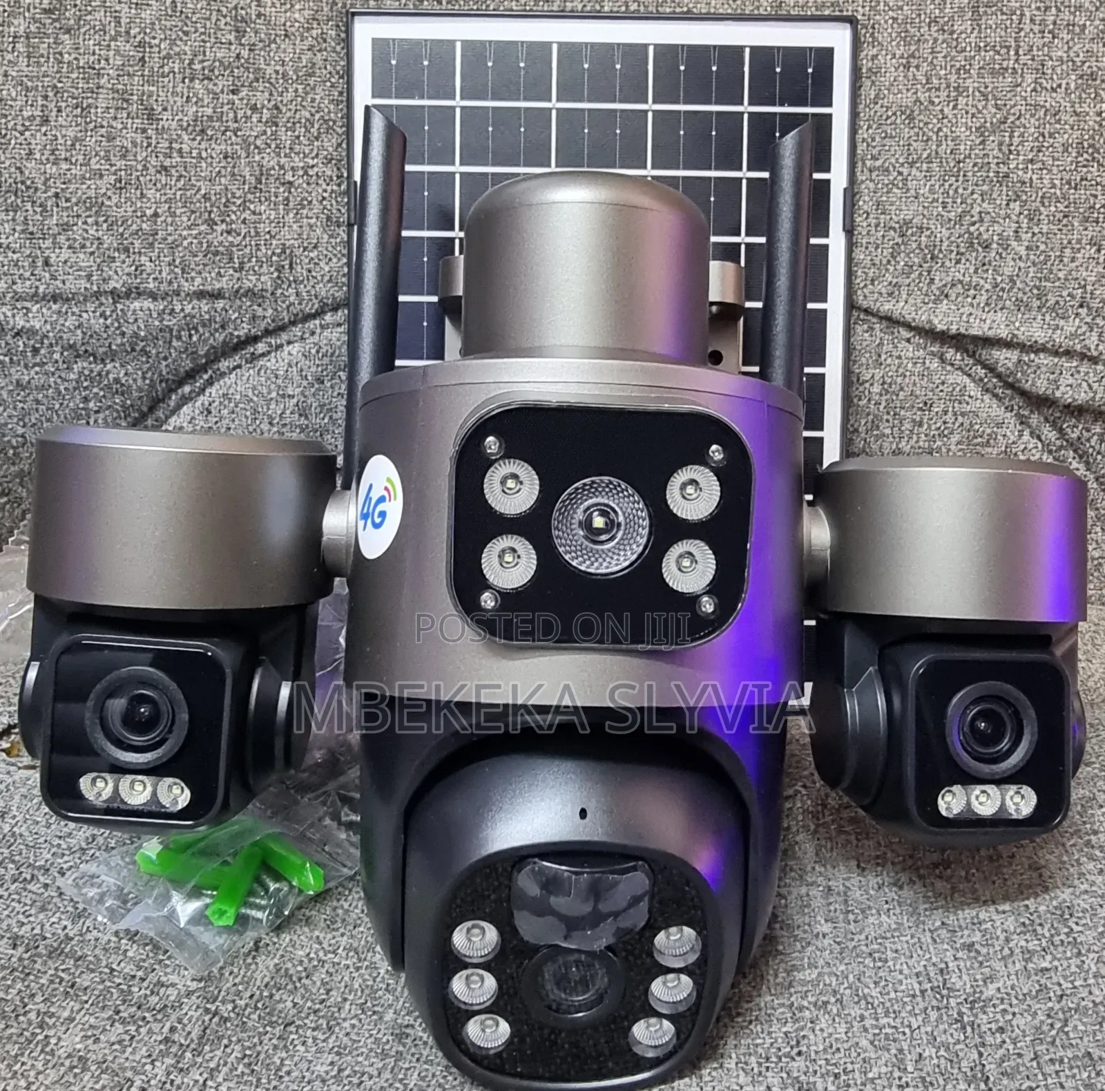 Solar Camera 4g 8mp 3lens All Move 360-Degrees Free Memory