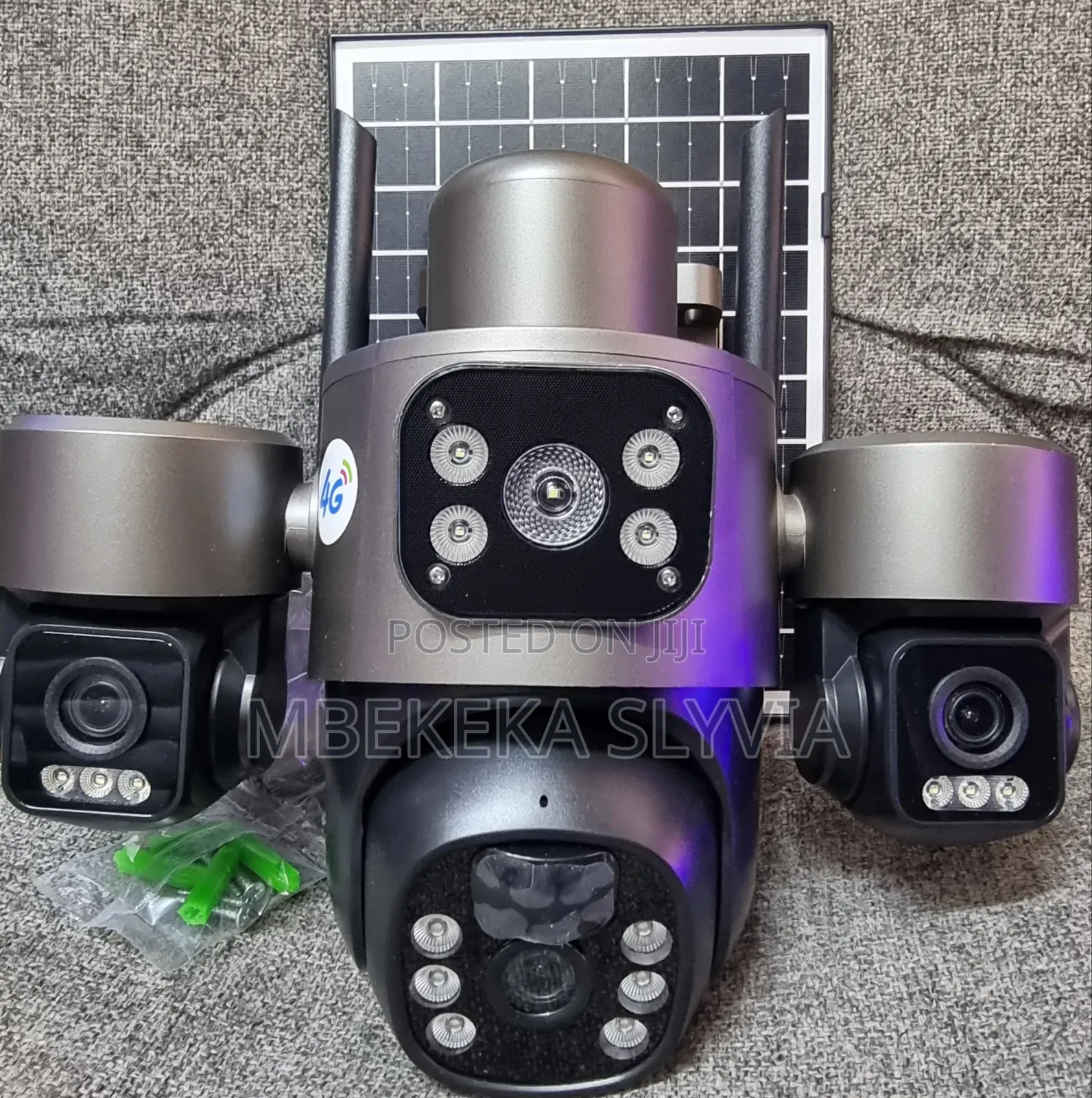 Solar Camera 4g 8mp 3lens All Move 360-Degrees Free Memory