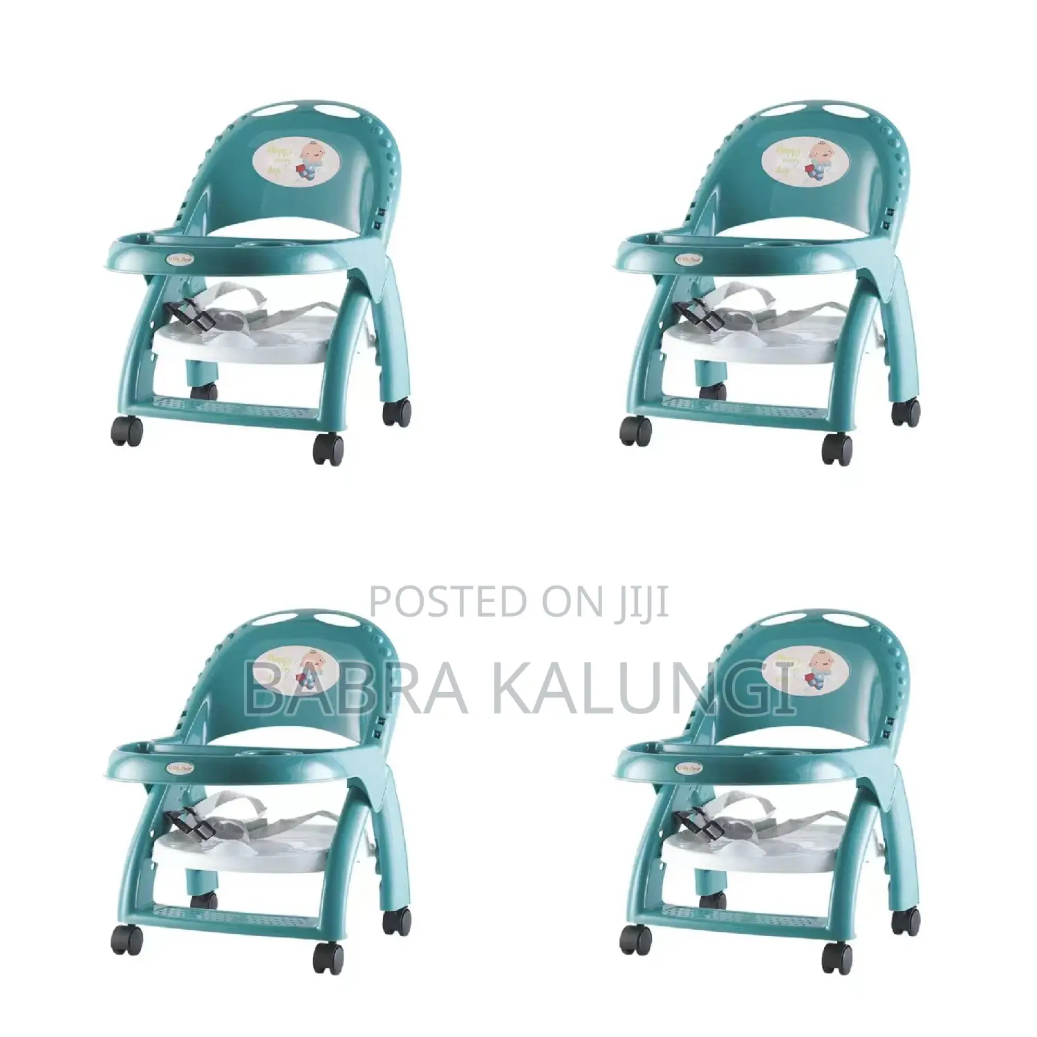 Portable Folding Baby Low Chair With Tray and Wheels