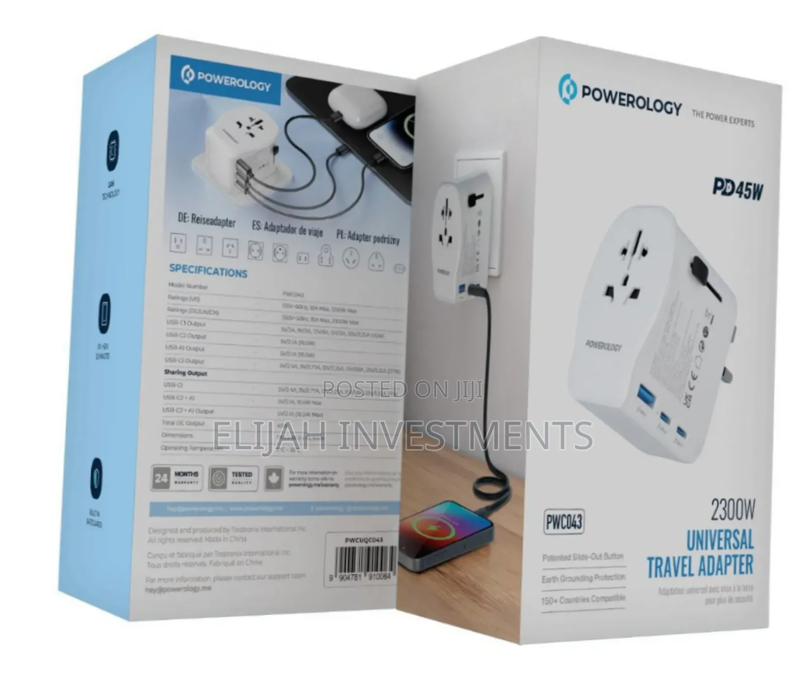 Powerology Universal Travel Adapter 2300w