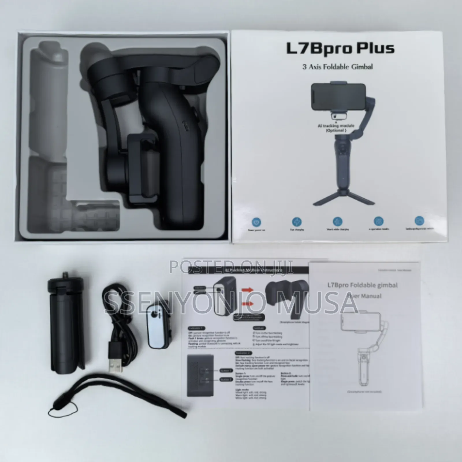 L7c Pro Plus 3-Axis Gimbal Stabilizer With Face Tracking Ai