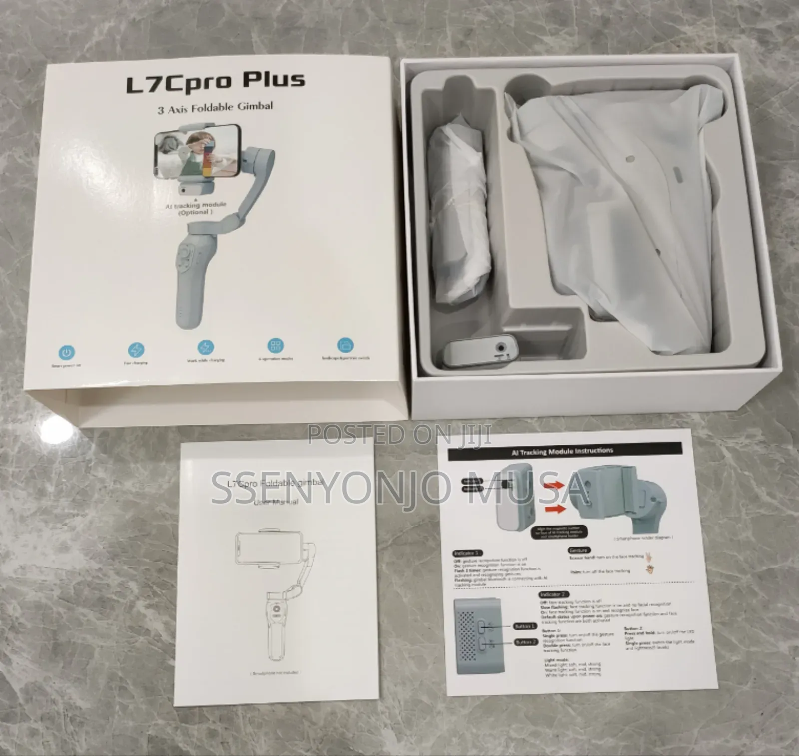 L7c Pro Plus 3-Axis Gimbal Stabilizer With Face Tracking Ai