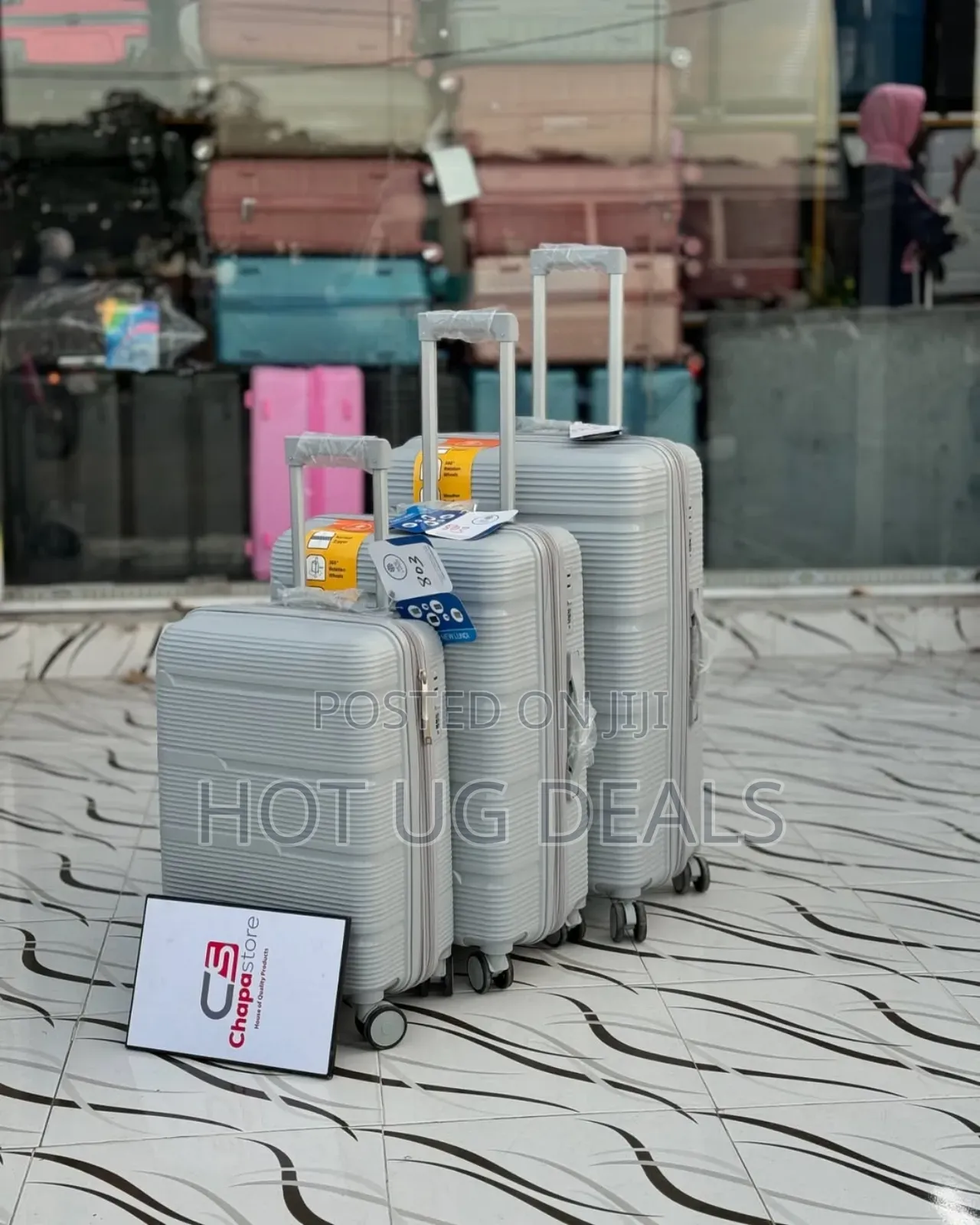 4 Wheeler Plastic Travel Suitcase Bag 3pcs Set- (S,M,Large)