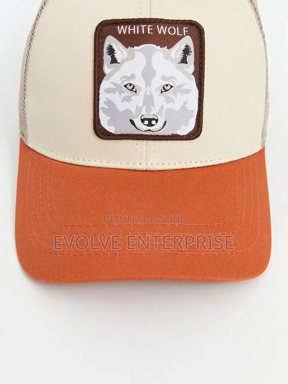 Embroidered Orange Men's Cap Hat