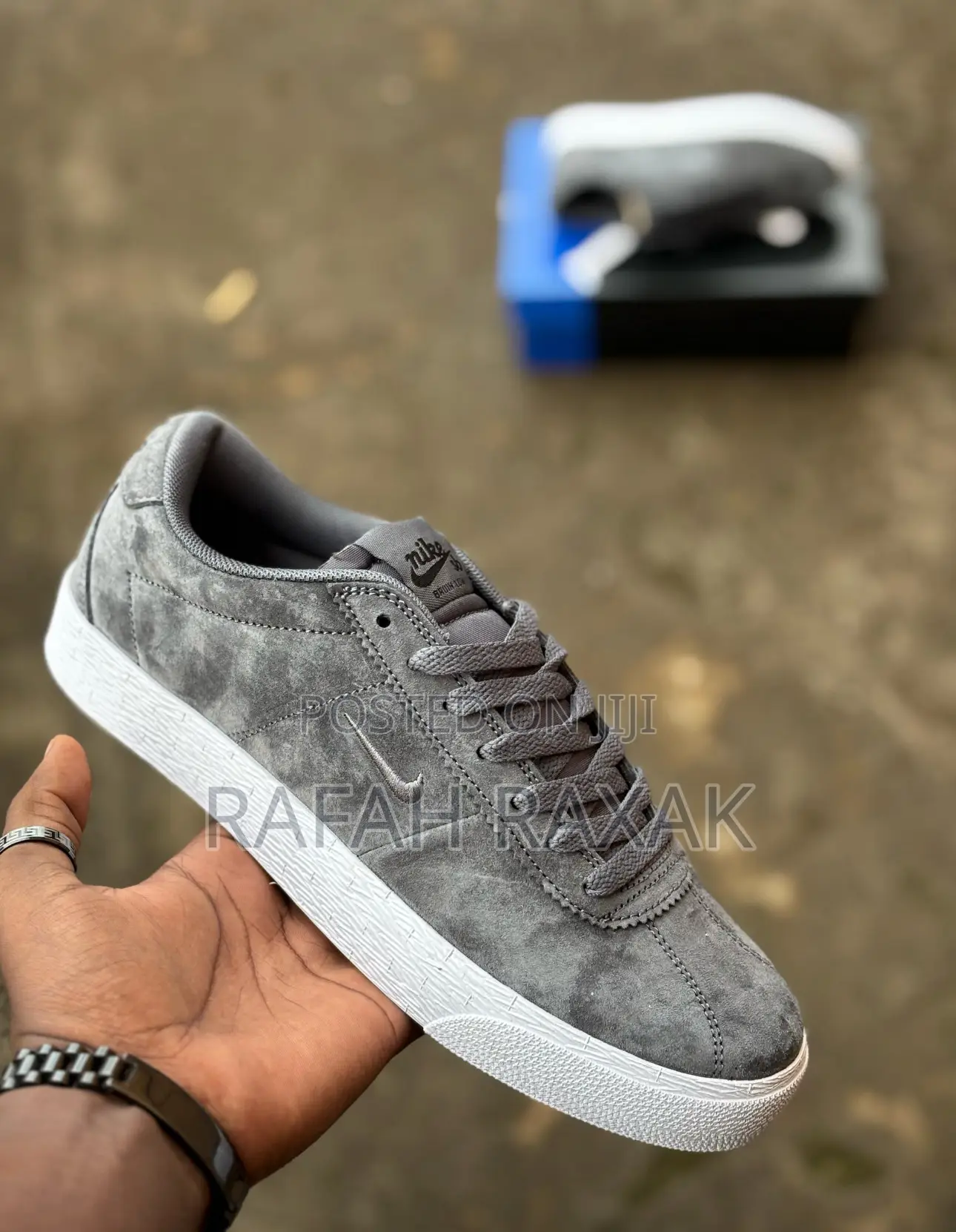 Original Dark Grey Suede Nike Sb Bruin Low Skateboard Shoes