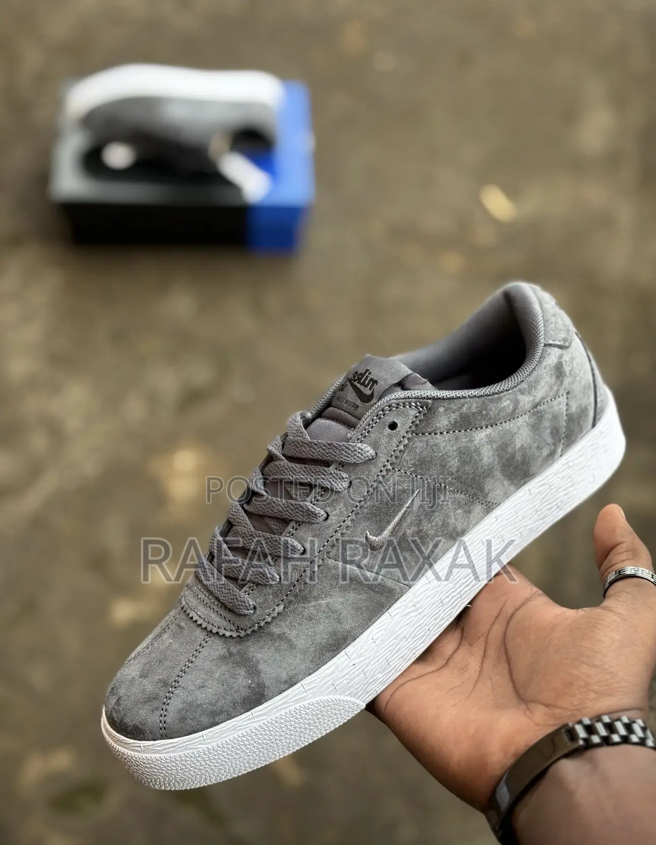 Original Dark Grey Suede Nike Sb Bruin Low Skateboard Shoes