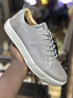 Photo - Original Grey Smart Casual Leather Sneakers