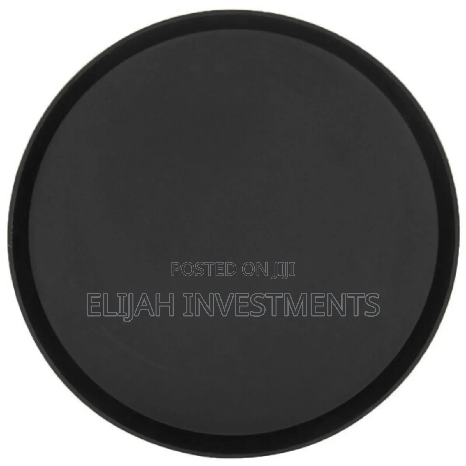 Round Black Non-Skid Fibreglass Serving Tray