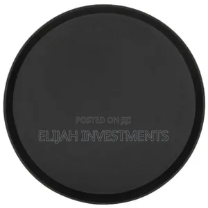 Round Black Non-Skid Fibreglass Serving Tray
