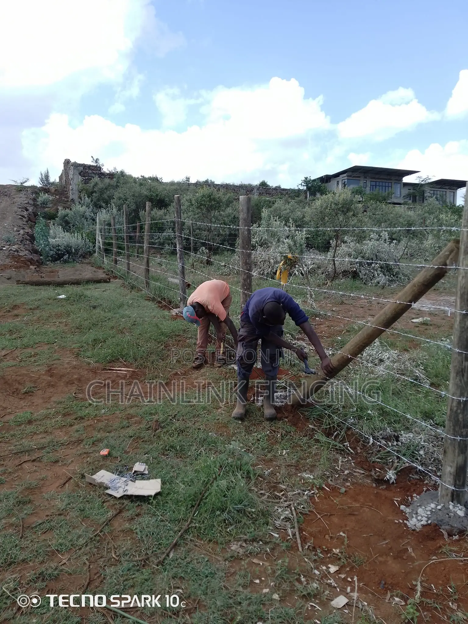 Treated Poles Barbered Wire Fencing