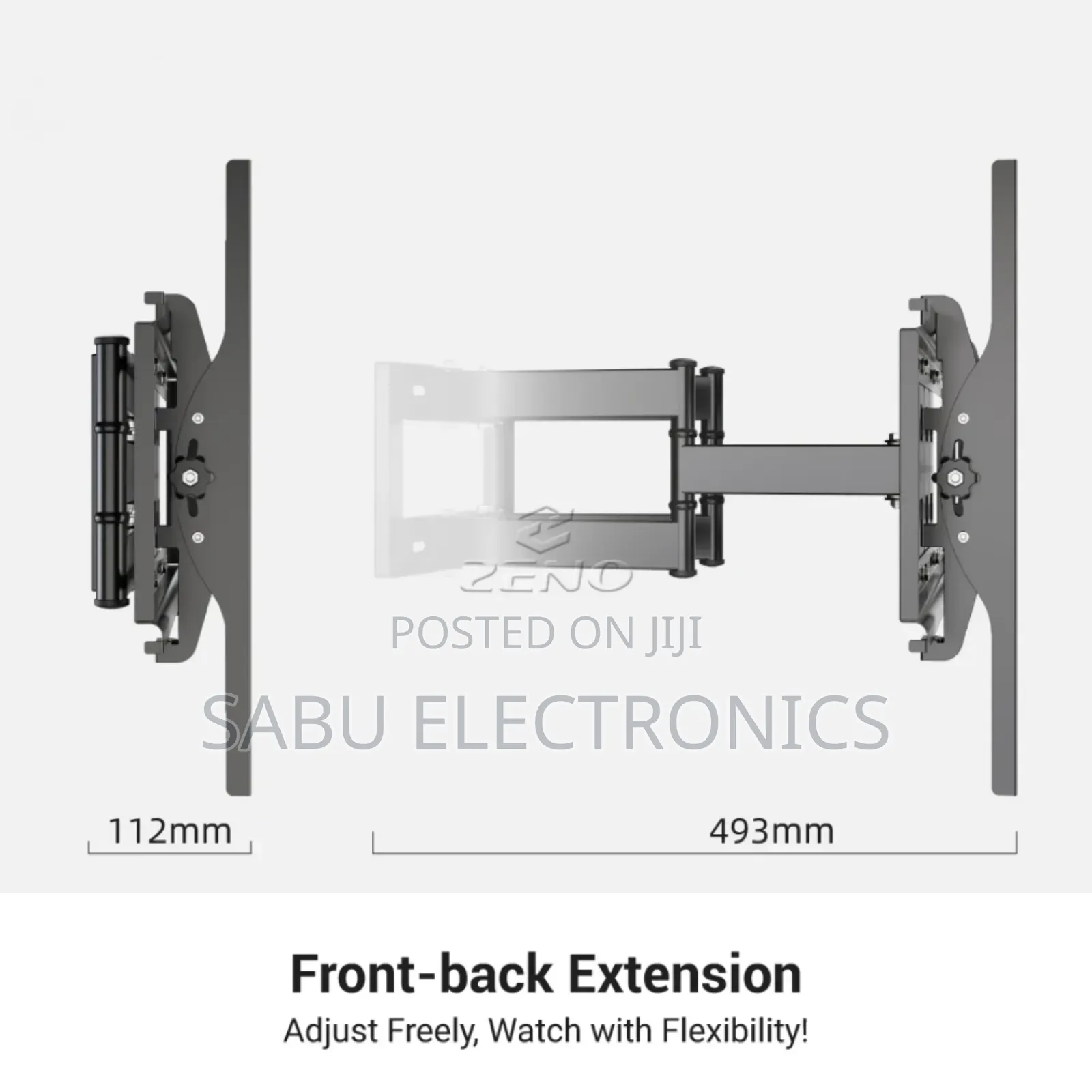 Heavy Duty Double Arm Tv Wall Mount – 43" to 80"- Universal