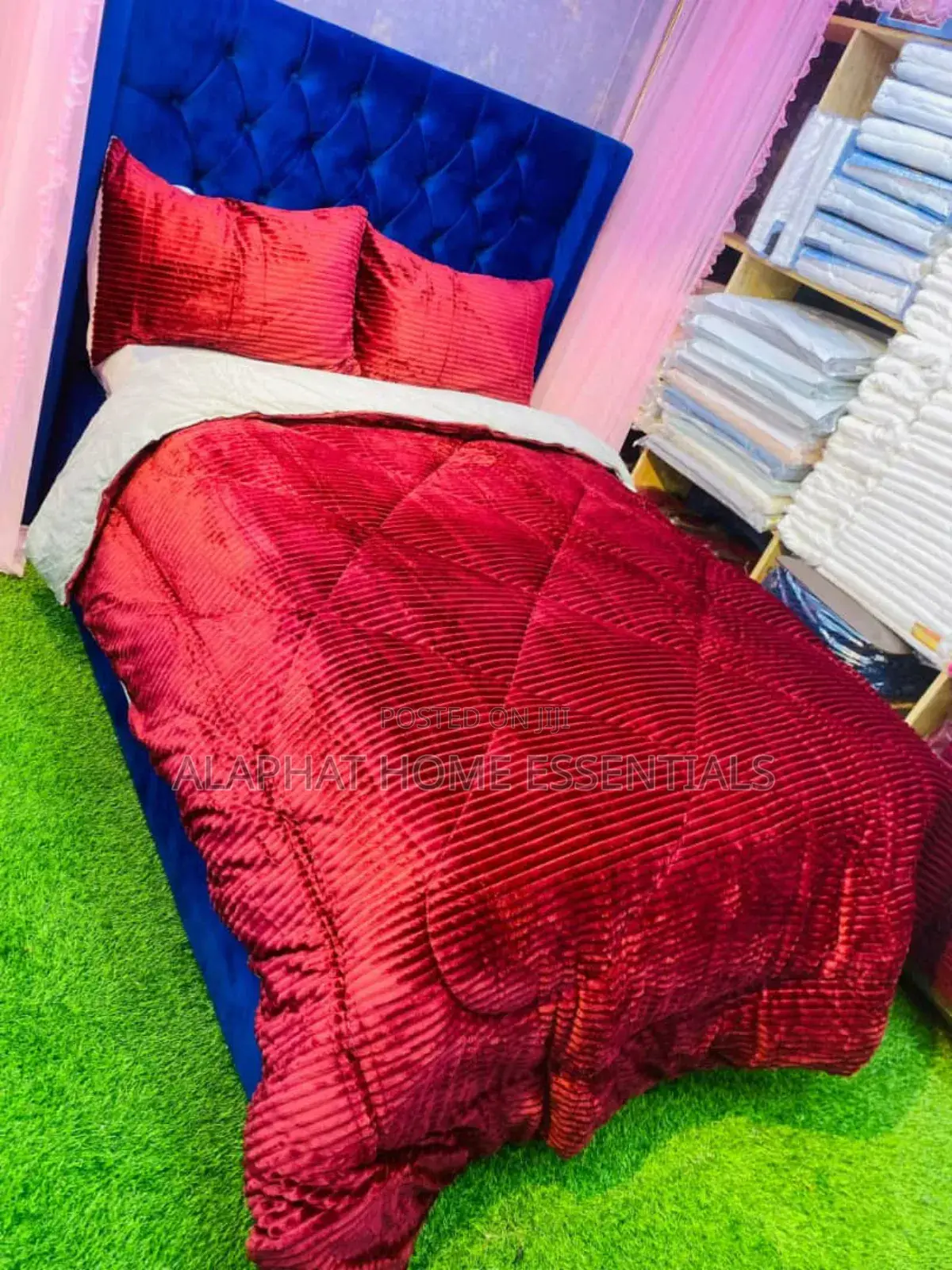 .4pc Coral Duvet 6*6 2pillowcases 1bedsheet 1duvet