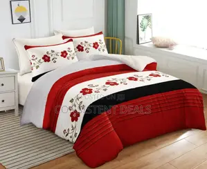 6*6 4pc Duvet Set With 1 Bedsheet 2 Pillow Cases, 1 Duvet