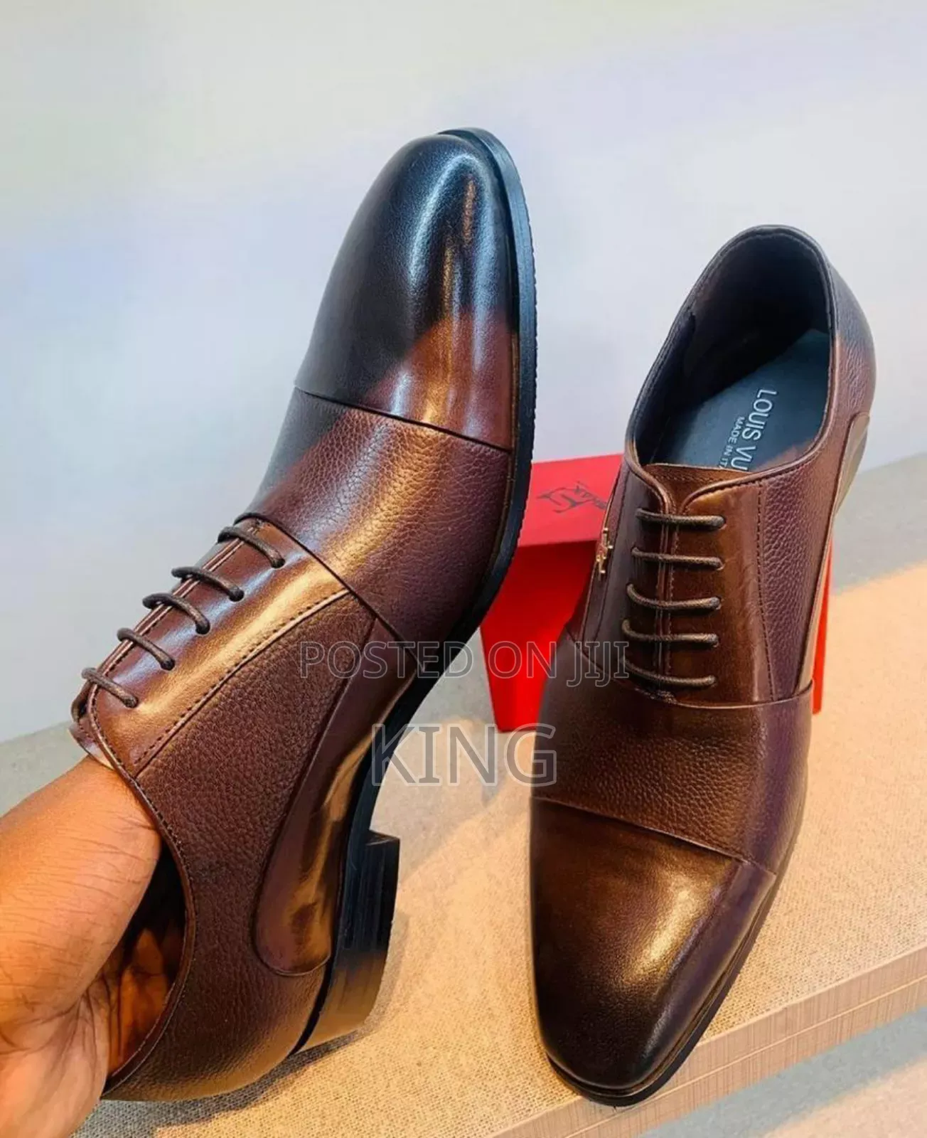 Louis Vuitton Men's Brown High Leather Shoes