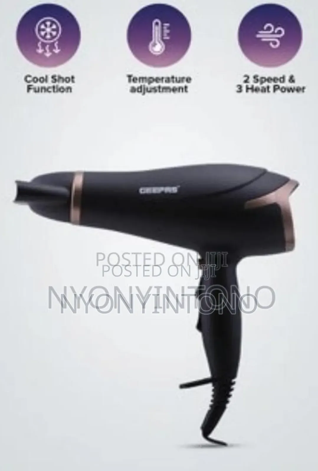 Geepas Professional Hand Hair Dryer Gh-8643 2yrs Warranty