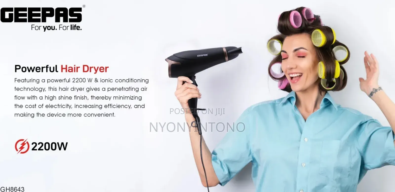 Geepas Professional Hair Dryer Gh-8643 2yr Warranty