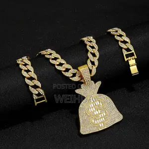 Photo - Cool Large Full Diamond Dollar Symbol Purse Pendant