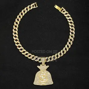 Cool Large Full Diamond Dollar Symbol Purse Pendant