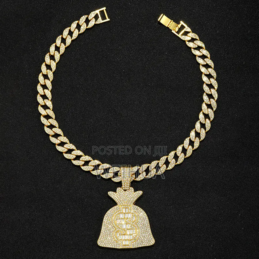Cool Large Full Diamond Dollar Symbol Purse Pendant