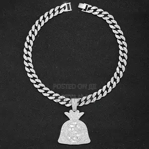 Cool Large Full Diamond Dollar Symbol Purse Pendant