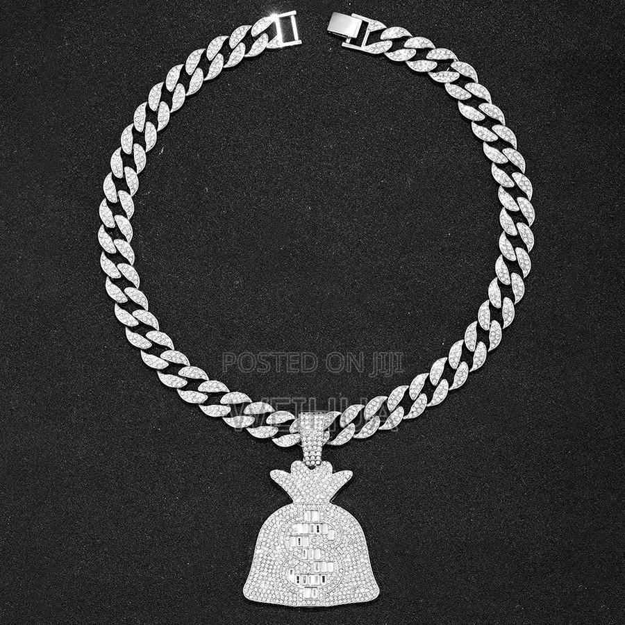 Cool Large Full Diamond Dollar Symbol Purse Pendant