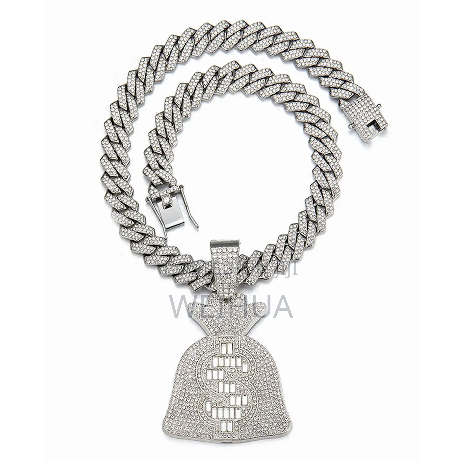 Cool Large Full Diamond Dollar Symbol Purse Pendant