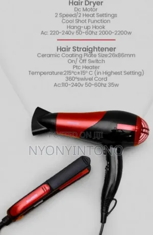 Geepas 2-in-1 Hair Dryer Straightener Combo GHF-86036