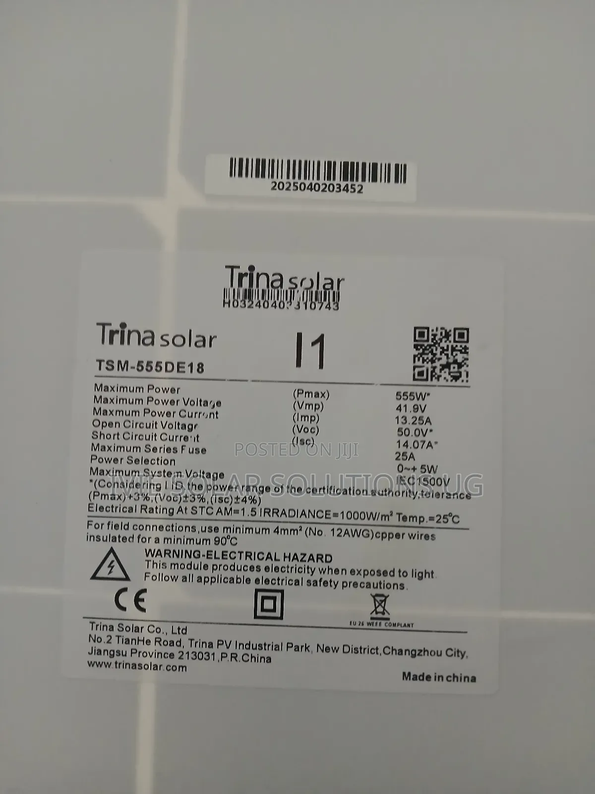 Trina Solar Panels 550watts