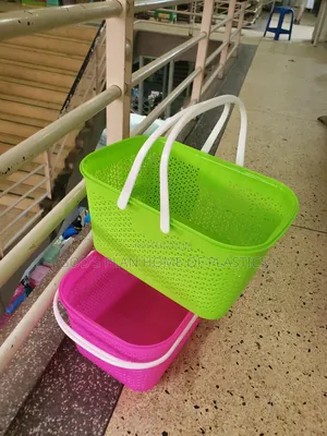 Photo - White Handles Supermarket Shopping Baskets